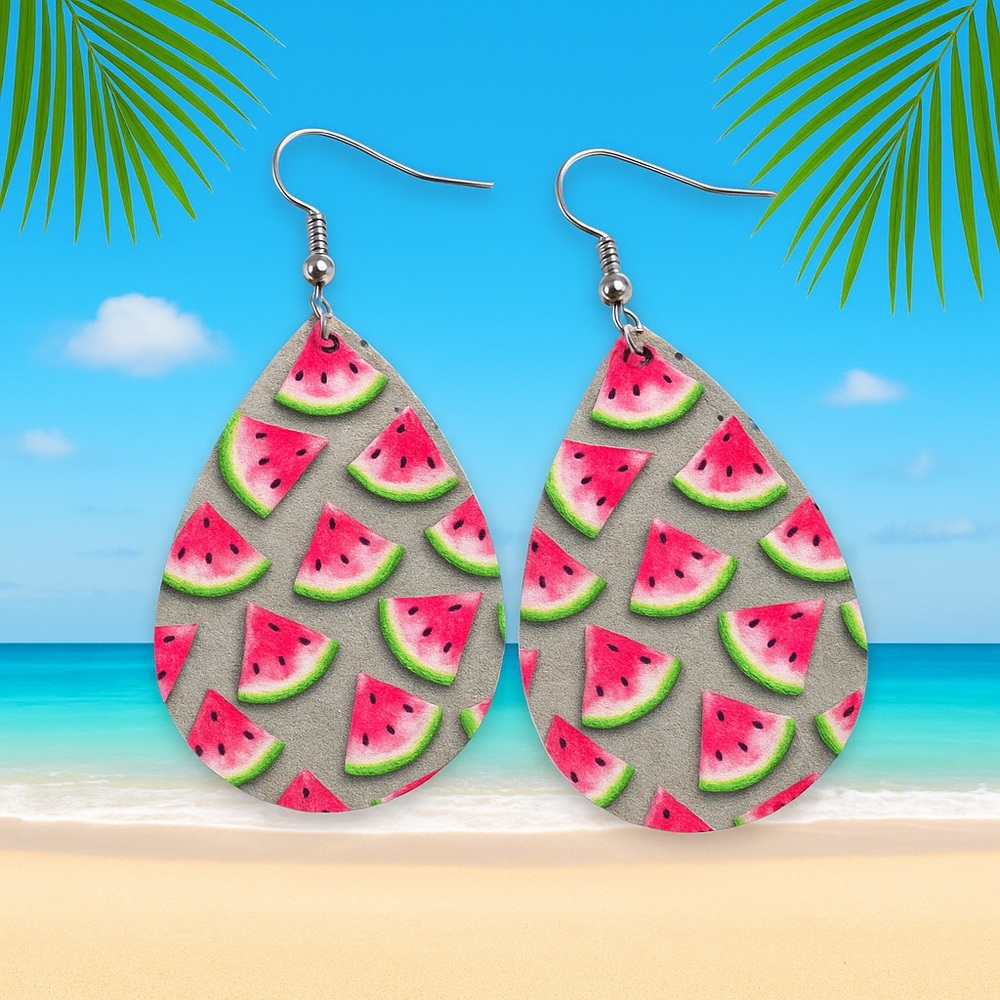 Watermelon Teardrop Earrings
